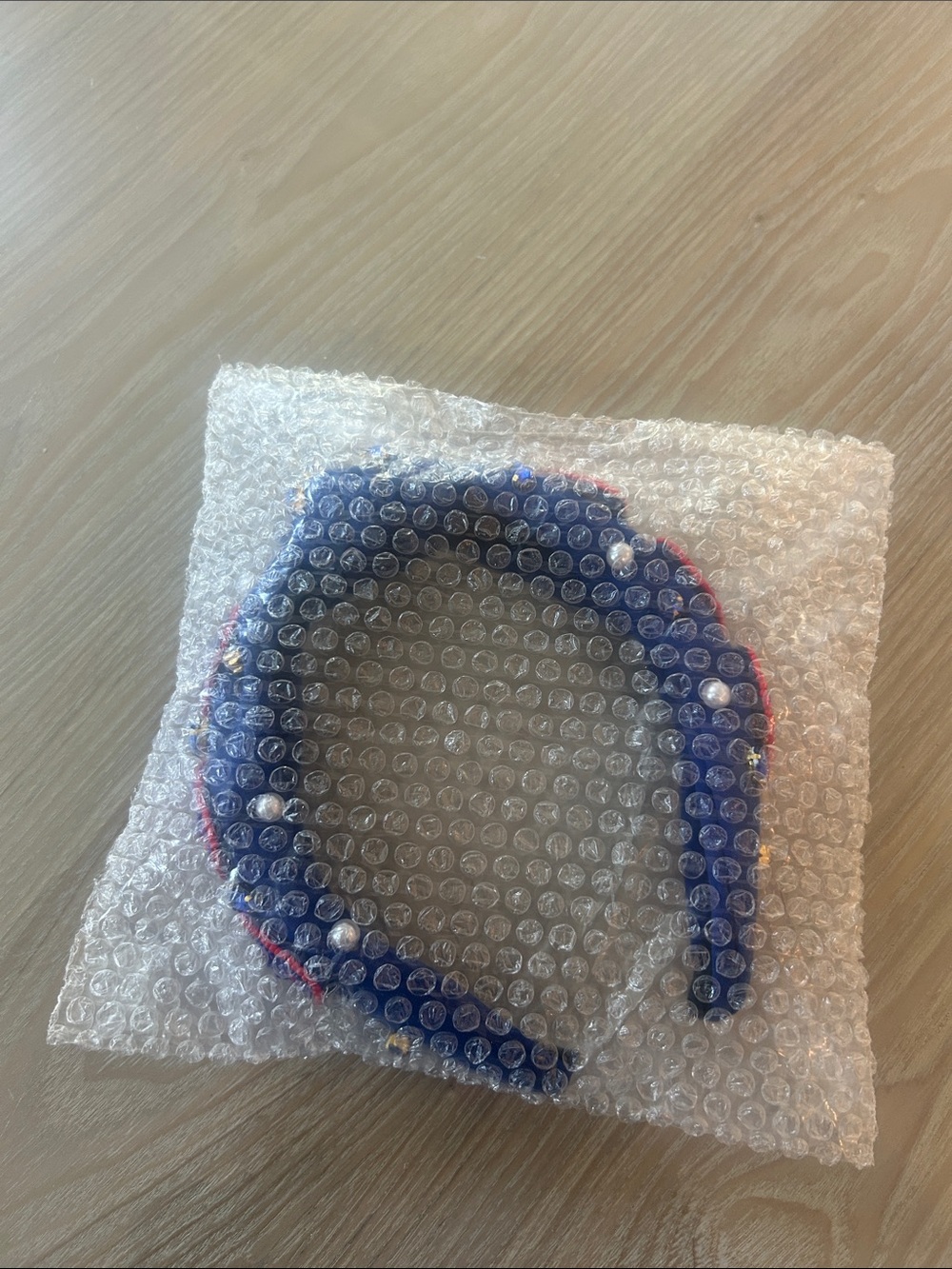 Embellished Knotted Blue Pearl & Bead Headband - Picture 5 of 5